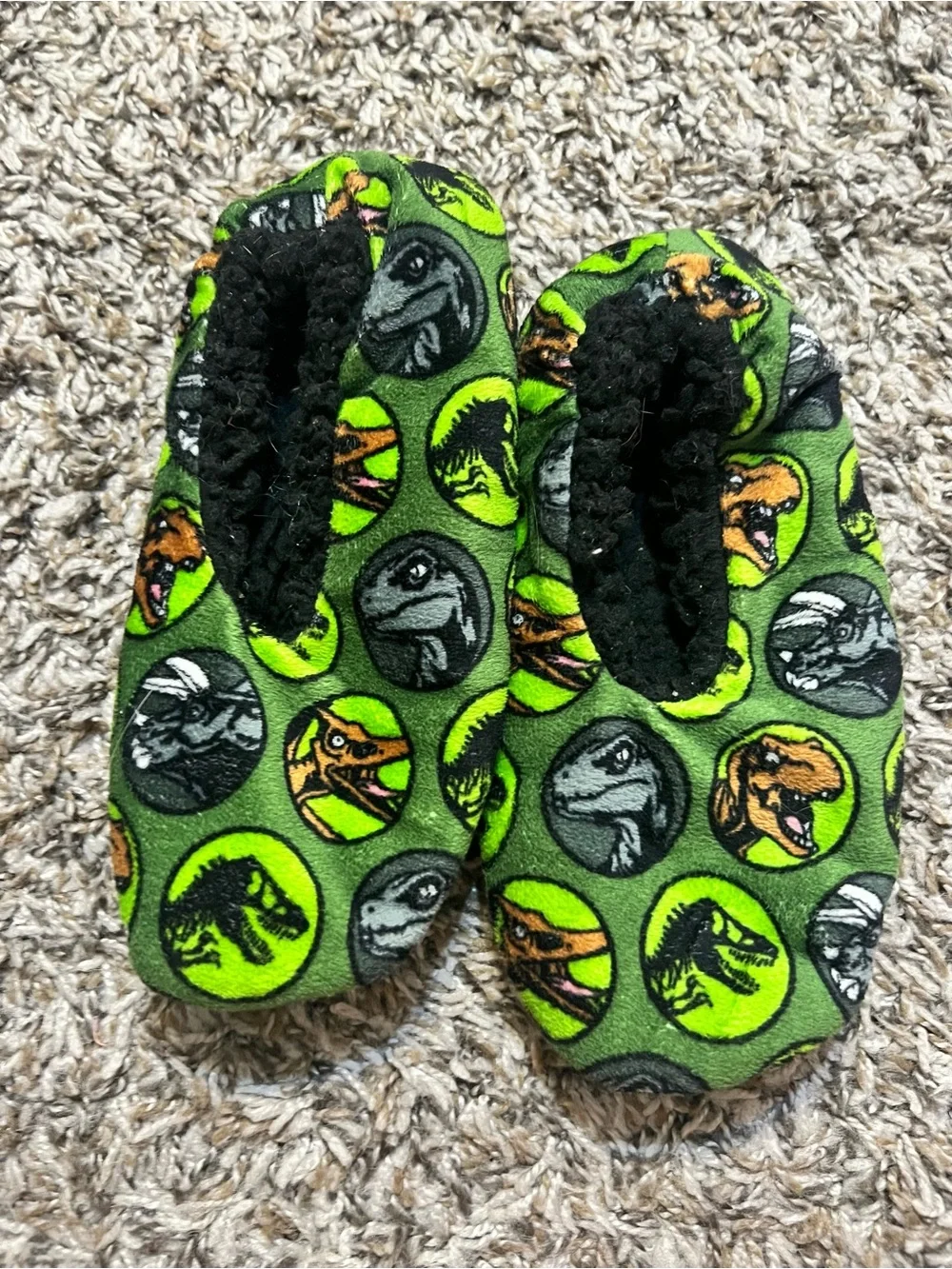 Kid’s Jurassic park dinosaur house shoe slippers. Fit like a 12/13